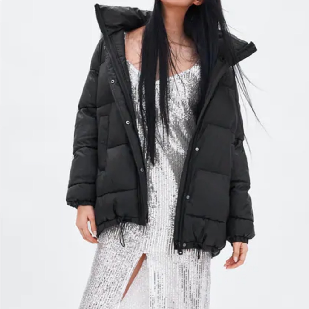 Zara Black Puffer Coat